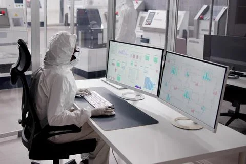 Industry Software Project At Computer Foto stock