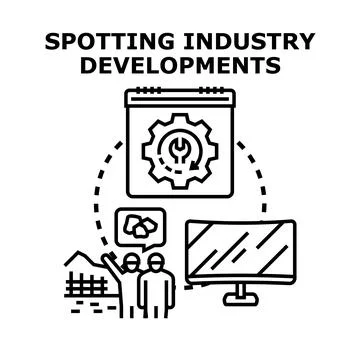 Industry specialists spotting developments and future trends Stock Illustration