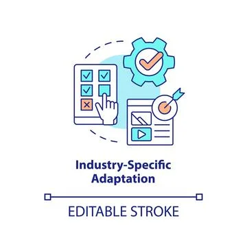 Industry specific adaptation concept icon 库存插图