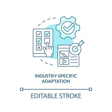 Industry specific adaptation turquoise concept icon イラスト素材