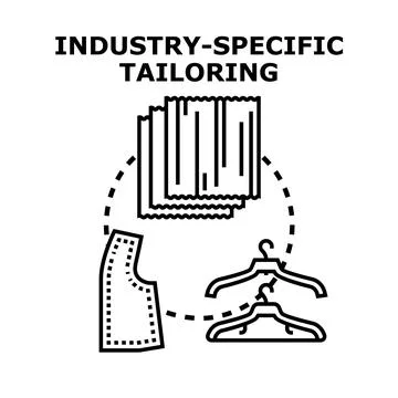 Industry specific tailoring concept for custom clothing Stock Illustration