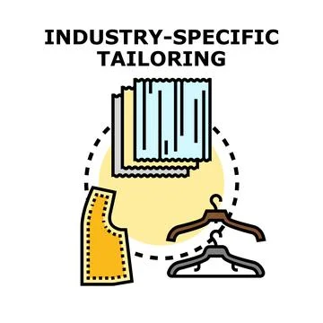 Industry specific tailoring concept for custom clothing Stock Illustration