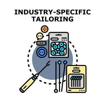 Industry specific tailoring vector concept color illustration Stock Illustration