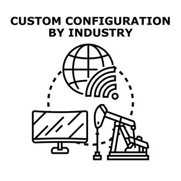Industry specific technology configuration global connection concept Stock Illustration