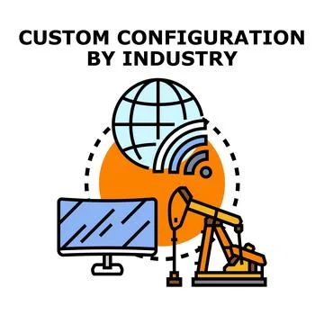 Industry specific technology configuration global connection concept Stock Illustration