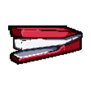 Industry stapler pixel art vector illustration Illustrazione stock