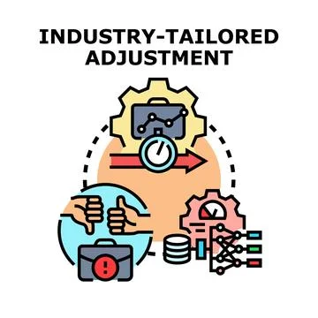 Industry tailored adjustment process and business optimization concept Stock Illustration