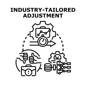 Industry tailored adjustment process and business optimization concept Stock Illustration