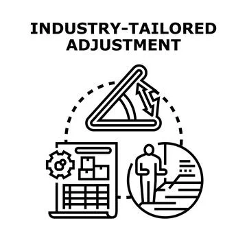 Industry tailored adjustment strategy implementation planning Stock Illustration