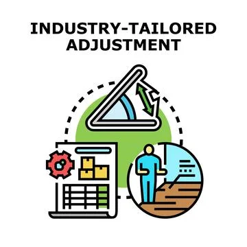 Industry tailored adjustment strategy implementation planning Stock Illustration