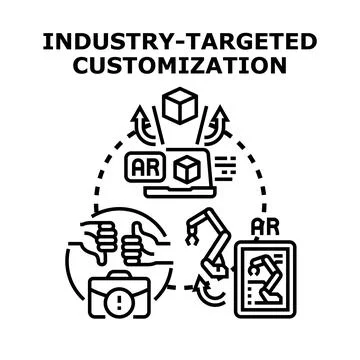 Industry targeted customization concept designing system Stock Illustration