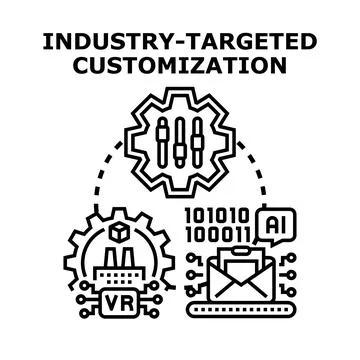 Industry targeted customization process with ai and vr Stock Illustration