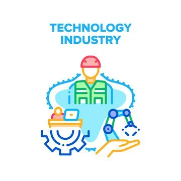Industry Technology Vector Concept Illustration 스톡 일러스트