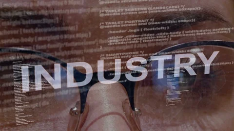 Industry text on female software developer Video stock 107513625
