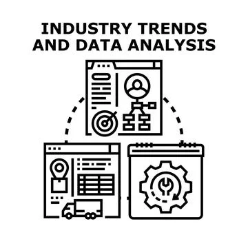Industry trends and data analysis concept developing Stock Illustration