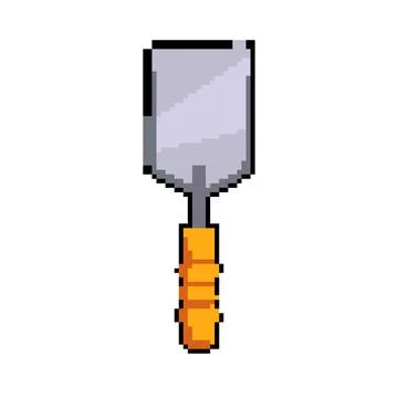 Industry trowel pixel art vector illustration Stock Illustration