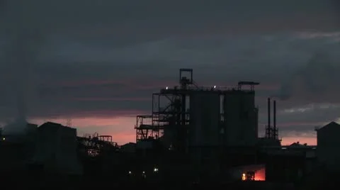 Industry in twilight Stock Footage