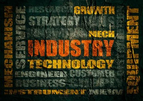 Industry word cloud concept Stock Illustration