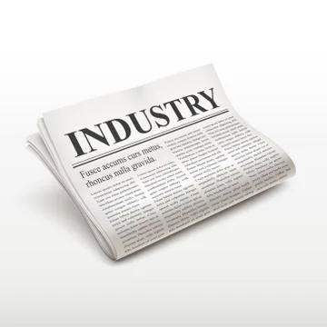 Industry word on newspaper Stock Illustration