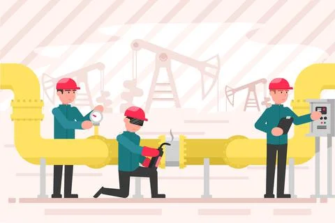Industry, work, oil, maintenance concept 스톡 일러스트