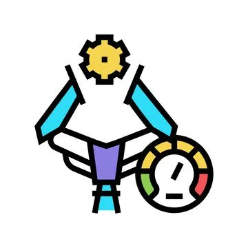 Industry work process optimize color icon vector illustration Stockillustratie