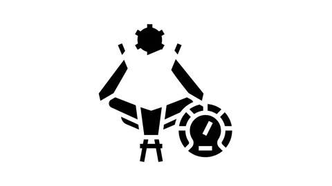 Industry work process optimize glyph icon animation Stock Footage 164218400