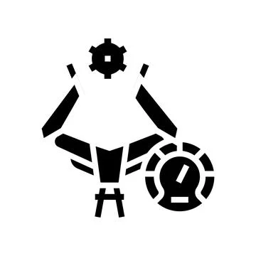 Industry work process optimize glyph icon vector illustration Stockillustratie