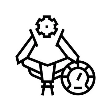 Industry work process optimize line icon vector illustration Stockillustratie