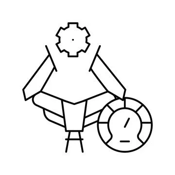 Industry work process optimize line icon vector illustration Illustrazione stock