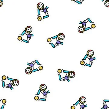 Industry work process optimize vector seamless pattern 库存插图