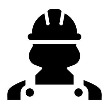 Industry worker icon vector  female construction service person profile avatar Stock Illustration