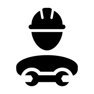 Industry worker icon vector male construction service person profile avatar 스톡 일러스트