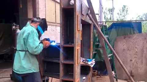 Industry, Worker Welding, Orient Machine Welding, Harvey IL Stock-Footage 247622539