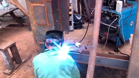 Industry, Worker Welding, Orient Machine Welding, Harvey IL Stock-Footage 247622558