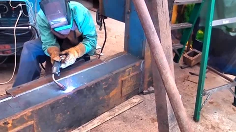 Industry, Worker Welding, Orient Machine Welding, Harvey IL Stock-Footage 247622588