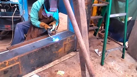 Industry, Worker Welding, Orient Machine Welding, Harvey IL Video stock 247622593