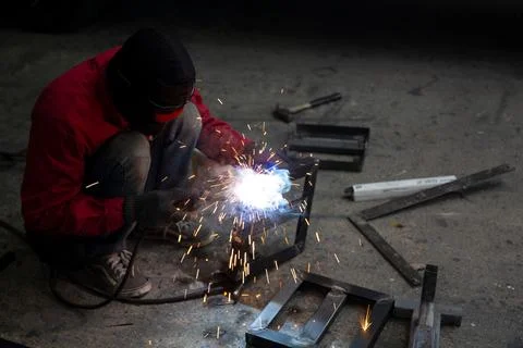 Industry worker working in factory. Stock Photos