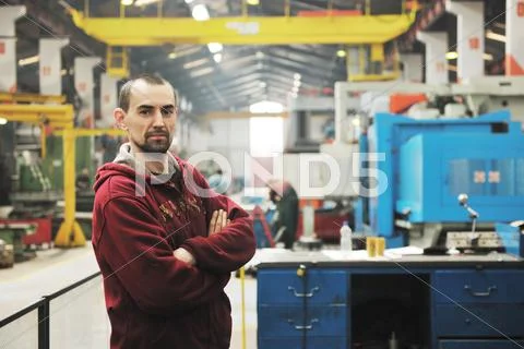 Industry workers people in factory Stock Photos
