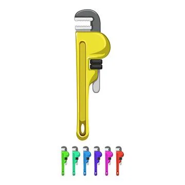 Industry wrench tool cartoon vector graphic Stock Illustration