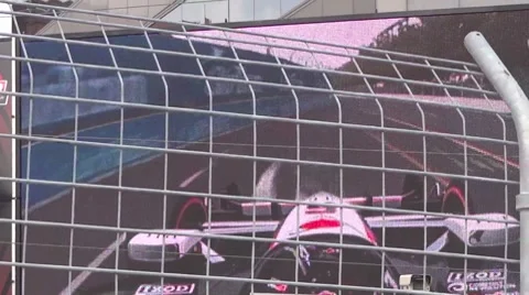 Indy Car on big screen Video stock 8662193