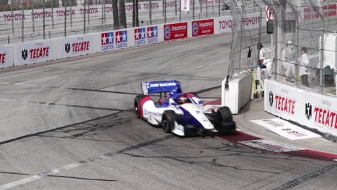 Indy Car qualifying session at the Toyota Grand Prix Stock Footage 155010516