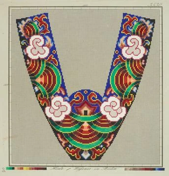 ï»¿Needlework pattern, circa 1870-1900, Germany, by Hertz and Wegener. Acq Stock Photos