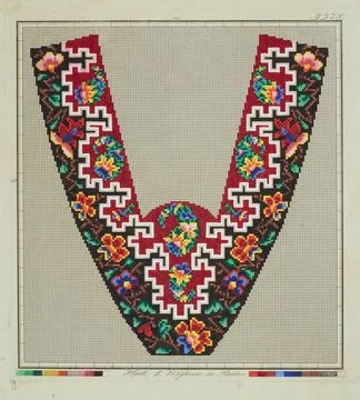 ï»¿Needlework pattern, circa 1870-1900, Germany, by Hertz and Wegener. Acq Stock Photos