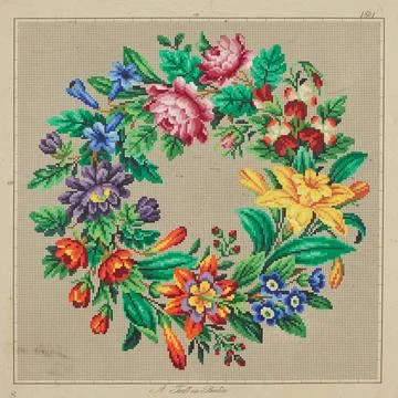 ï»¿Needlework pattern, circa 1870-1900, Germany, by A Todt. Acquisition de Stock Photos