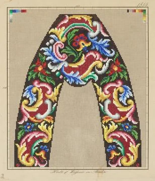 ï»¿Needlework pattern, circa 1870-1900, Germany, by Hertz and Wegener. Acq Stock Photos
