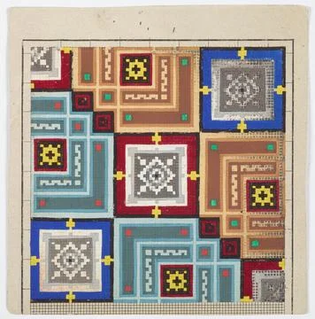 ï»¿Needlework pattern, circa 1870-1900, Germany, maker unknown. Acquisitio Stock Photos