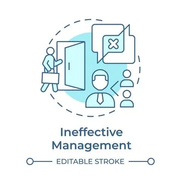 Ineffective management soft blue concept icon Stock Illustration
