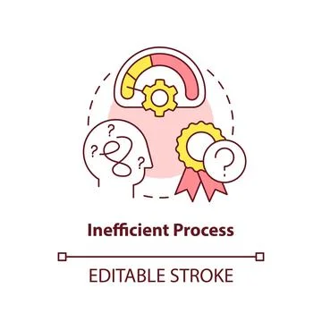 Inefficient process concept icon Stock Illustration
