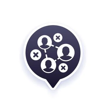 Inefficient team icon with people, vector Stock Illustration