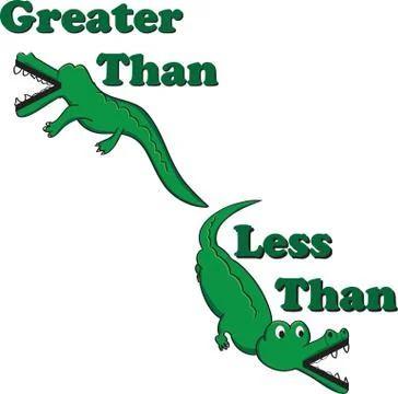 Inequality alligators Stock Illustration